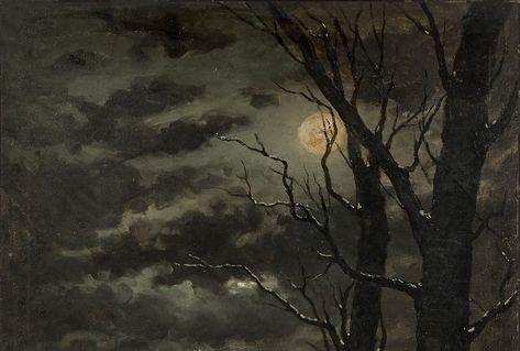 simena: “ Armand Désiré Gautier - Clair de lune (detail) ” Moon Art Wallpaper, Google Backgrounds, Dark Academia Wallpaper, Moonlight Painting, Arte Van Gogh, Academia Wallpaper, Aesthetic Painting, Painting Wallpaper, Ethereal Art