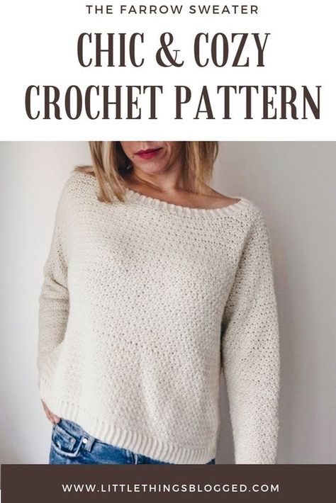 Crochet Sweater Pattern Women, Crochet Sweater Free, Elegant Crochet, Black Crochet Dress, Cozy Crochet Patterns, Crochet Jumper, Crochet Sweater Pattern Free, Pull Crochet, Crochet Gratis