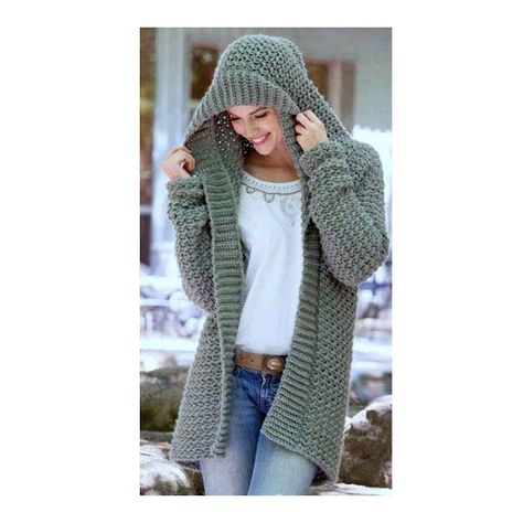 Crochet Hooded Cardigan Pattern, Crochet Hooded Cardigan, Hooded Cardigan Pattern, Chunky Jacket, Hooded Sweater Coat, Cozy Nooks, Skirt Crochet, Crochet Hoodie, Hooded Cardigan Sweater