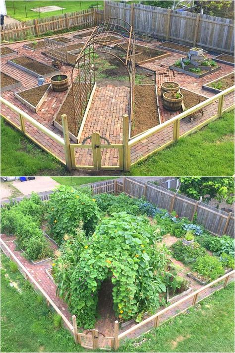 25 best vegetable garden design ideas & easy layout plans for beginners & pros to grow your own food in a front or backyard edible landscape. - A Piece of Rainbow, kitchen garden, vegetable gardening ideas, small space tips, grow your own food, herbs, homestead, homesteading, spring, summer, raised beds, trellis, greenhouse, DIY Grow Beds Ideas, Raised Beds Garden Design, Property Ideas Outdoor, Raised Bed Tomatoes, Raised Garden Bed Layout Ideas, Farm Garden Ideas Landscaping, Homesteading Garden Layout, Small Farm Ideas, Raised Garden Beds Ideas Layout