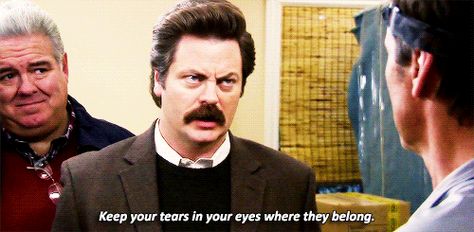 tumblr_n0bkf78yho1re06p8o1_500_zps7cf72999 Parks And Rec Quotes, Ron Swanson Quotes, Parks And Recs, Nick Offerman, Ugly Cry, Parks And Rec, Nick Miller, Ron Swanson, Twitter Funny