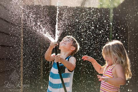 kids playing with a water hose by Lisa Rappa Photography Challenge Beginners, Photography Challenge, Water Hose, My Summer, Baby Play, Summer Photography, Outdoor Kids, Children Photography, Baby Photography