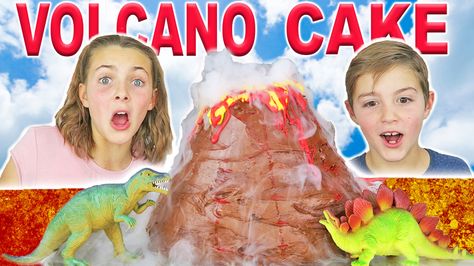 DIY Volcano Cake | Rice Krispies Exploding Jello | Kids Cooking and Crafts | BEST BIRTHDAY CAKE Rice Krispie Volcano, Diy Volcano Candle, Exploding Volcano Cake, Volcano Birthday Cakes For Boys, Cute Baking Recipes, Homemade Volcano Kids, Diy Volcano, Volcano Cake, Floor Is Lava