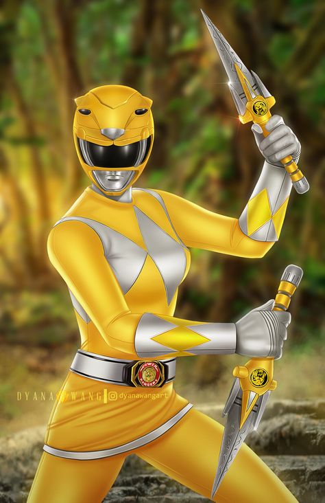 ArtStation - Yellow Power Ranger, Dyana Wang Policeman Outfit, Tripping Balls, Power Rangers Outfits, Titanium Ranger, Yellow Power Ranger, Red Power Ranger, Trini Kwan, Original Power Rangers, Power Rangers Comic