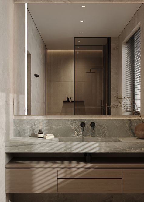 Zen Bathroom Decor, Japandi Bathroom, Villa Interior, Zen Bathroom, Modern Villa Design, Bathroom Design Trends, Interior Minimalista, Bathroom Inspiration Decor, Bathroom Inspo