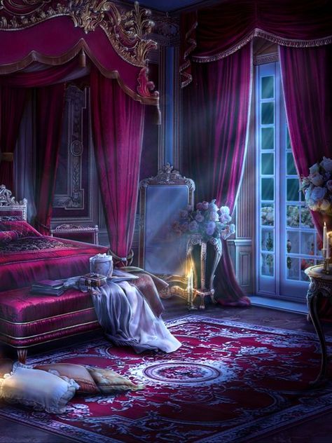 Gothic Decor Bedroom, Royal Room, Royal Bedroom, Castle Rooms, Castle Bedroom, Luxury Mansions Interior, Gothic Bedroom, Princess Bedroom, Fantasy Rooms