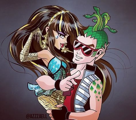 Only Monster High fans ☠️ on Instagram: “Cleo de Nile & Deuce Gorgon ❤️👻” Duce Gorgan, Monster Hair, Deuce Gorgon, Monster High School, Copic Drawings, Arte Monster High, Monster High Pictures, Moster High, Catty Noir