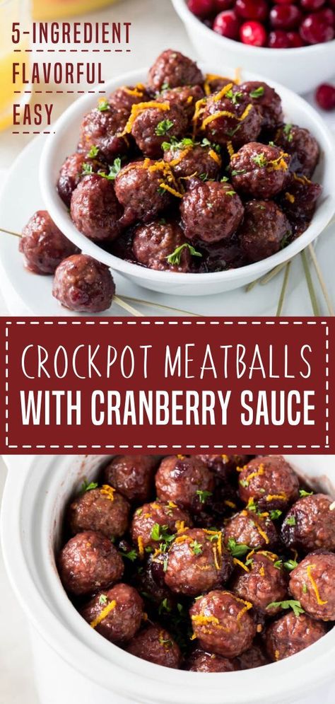 Meatballs Cranberry Sauce, Cocktail Meatballs Crockpot, Cranberry Sauce Crockpot, Meatballs With Cranberry Sauce, Cranberry Sauce Orange Juice, Cranberry Sauce Meatballs, Easy Crockpot Meatballs, Smoked Sausages, Crockpot Meatballs