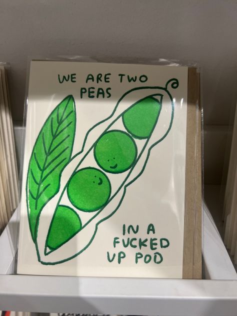 Birthday Puns, Funny Aesthetic, Peas In A Pod, Pun Card, Green Peas, Puns, Peas, Card Ideas, Cards Handmade