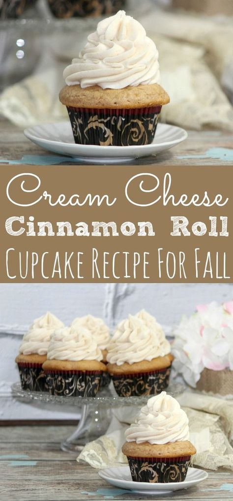 Cinnamon Roll Cupcake, Perfect Cupcake Recipe, Cinnamon Roll Cupcakes, Homemade Cream Cheese Frosting, Homemade Cupcake Recipes, Cinnamon Cupcakes, Homemade Cream Cheese, Homemade Cupcakes, Cinnamon Cookies