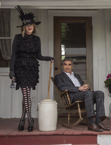 Consider Us Positively Green-Eyed Over Moira's Impeccable Style on Schitt's Creek Rosé Halloween, Rose Costume, Moira Rose, Catherine O'hara, Red Carpet Gowns, All Black Looks, Schitts Creek, Rose Fashion, Embellished Gown