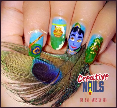 Nail Art Stencils, Festive Nails, Art Stencils, Sri Krishna, Nail Art Designs Videos, Baby Shower Princess, Mehndi Designs For Beginners, Friends Happy, Festival Nails