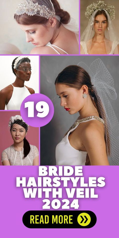 Charming Short Hair Bridal Styles with Veil: Short-haired brides have a charming option in 2024 with hairstyles complemented by veils. Whether it's a chic pixie cut or a bob, adding a veil creates an enchanting bridal vibe that exudes confidence and style. Short hair paired with veils showcases the bride's facial features and accessories beautifully, making for a memorable bridal look. Short Hair Bridal Styles, Updos Short Hair, Short Hair Bridal, Bride Hairstyles With Veil, Star Themed Wedding, Hairstyles With Veil, Veil Short, Short Bridal Hair, Soft Tulle Veil