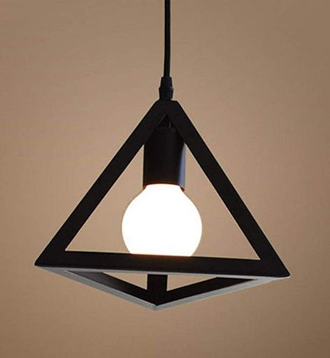 Triangle Retro Loft Pendant Light Vintage Industrial Ceiling Lighting Lamp E27 Base 1-Light AC 100-240V: Amazon.co.uk: Lighting Luminaire Suspension Design, Industrial Ceiling, Industrial Ceiling Lights, Suspension Design, Hanging Ceiling Lights, Hanging Fixture, Industrial Lighting, Metal Style, Vintage Industrial