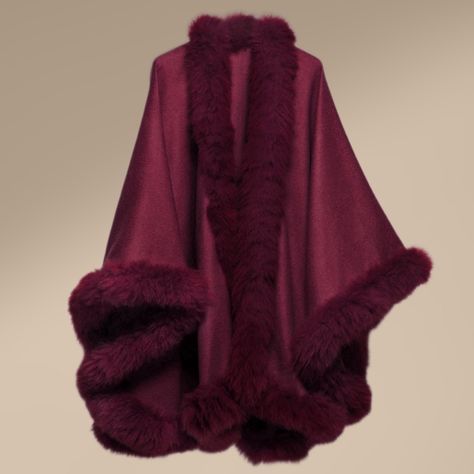 Elevate Your Wardrobe With Our Stunning Luxury Cape, Meticulously Crafted From The Finest Baby Alpaca Wool And Adorned In A Captivating Shade Of Red. This Exquisite Piece Seamlessly Blends Opulence, Warmth, And Timeless Style, Making It A Must-Have Addition To Your Collection. Key Features: Material: Immerse Yourself In The Unparalleled Softness Of Baby Alpaca Wool, Renowned For Its Sumptuous Texture And Exceptional Warmth. This Cape Is A Luxurious Cocoon Of Comfort For Any Season. Color Eleganc Bronze Autumn, Winter Cloak, Coat Cape, Cocoon Jackets, Sequin Cape, Faux Fur Cape, Cape Fashion, Cape Designs, Nice Fashion