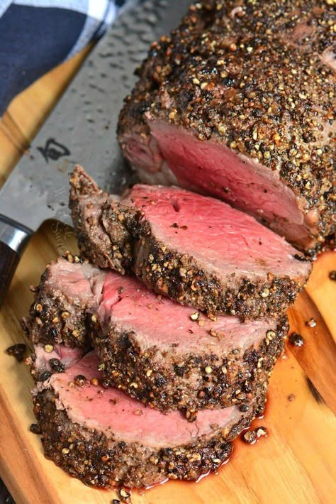 Beef Tenderloin is easily made by roasting it in the oven and the tenderness can’t be beat. It is so tender, you can just cut it with a fork. Salt Crusted Beef Tenderloin, Beef Tenderloin Filet Mignon, Crusted Beef Tenderloin, Whole Beef Tenderloin, Carnicerias Ideas, Beef Tenderloin Recipes, Beef Tenderloin Roast, Filet Mignon Recipes, Filet Mignon Steak