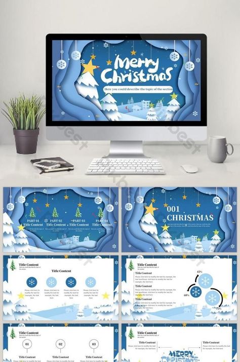 This beautiful blue Christmas PowerPoint template is perfect for your next presentation. It features a festive design with snowflakes, Christmas trees, and ornaments. You can easily customize the template to fit your needs, and it's perfect for any event or occasion. Download it today and start creating your own unique Christmas Powerpoint, Christmas Powerpoint Template, Cute Powerpoint Templates, Ppt Ideas, Ppt Template Design, Presentation Slides Design, Powerpoint Tutorial, Powerpoint Slide Designs, Desain Buklet