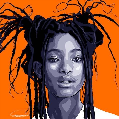 Vector Portrait Illustration, Willow Smith, Posca Art, Pop Art Portraits, Pop Art Painting, Vector Portrait, Arte Inspo, Dope Art, Photo Vintage