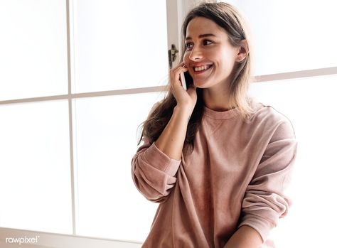 Smiling woman talking on the phone | premium image by rawpixel.com / Teddy Rawpixel Woman Talking On The Phone, Smile Images, Creative Kids Snacks, Smiling Woman, Free Friends, Healthy Filling Snacks, Talking On The Phone, Women Talk, Smiling Man