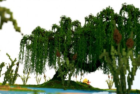 God Willow Tree Tutorial Minecraft Project Weeping Willow Minecraft, Willow Tree Tutorial, Willow Tree Minecraft, Minecraft Willow Tree, Tree Minecraft, Tree Town, Tree Tutorial, All Minecraft, Minecraft Plans