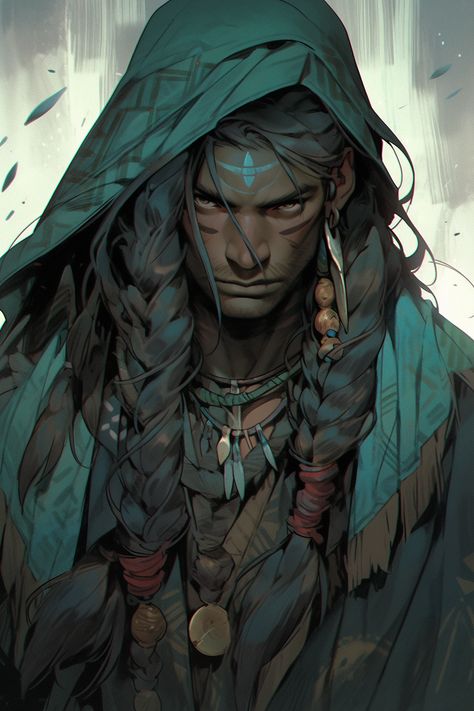 D&d Druid Art, Druid Art Male, Human Ranger Dnd Male, Dnd Druid Male, Male Druid Character Art, Druid Dnd Character Concept, Fey Wanderer Ranger, Elf Ranger Male, Druid Fantasy Art