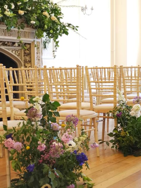 Eastington Park Wedding, Eastington Park, Flower Aisle, Floral Aisle, Park Wedding, Park Weddings, Wedding Flowers, Wedding Decorations, Fireplace