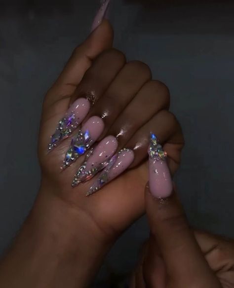 Nails Diamonds, Spring Nail Designs, Brighter Days, Party Nails, Diamond Nails, Diamond Glitter, Sparkly Nails, Pink Sparkle, Spring Nail