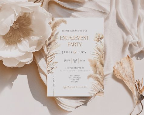 Boho Engagement Invitations, Boho Engagement Party, Engagement Invite, Surprise Engagement Party, Nordic Wedding, Engagement Invitation Cards, Engagement Invitation Template, Boho Invitations, Surprise Engagement