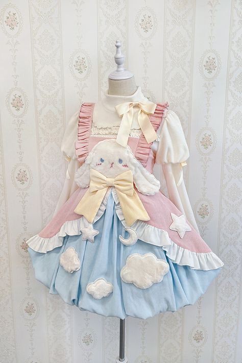 Cinnamoroll Moodboard, Cinnamoroll Dress, Cinnamoroll Party, Alice Clothes, Bunny Dress, Kawaii Dress, Kawaii Fashion Outfits, Sweet Lolita, Dreamcatchers