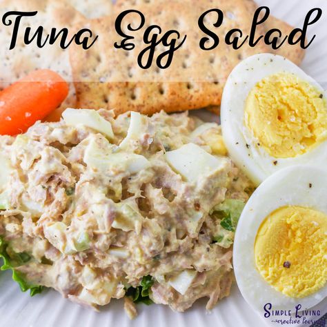 This deliciously creamy Tuna Egg Salad combines tin tuna with boiled eggs, taking the classic tuna salad up a notch. Tuna With Salad, Keto Tuna Salad With Egg, Tuna Egg Salad Sandwich, Tuna Fish Salad With Eggs, Tuna Salad Recipe With Egg And Relish, Tuna Salad Recipe No Celery, Best Tuna Salad Sandwich, Green Salad With Tuna, Tuna Salad No Celery