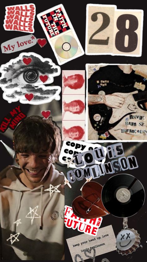 Louis Tomlinson Collage, Wallpapers For Phone, Collage Wallpaper, Louis Tomlinson, One Direction, Fangirl, Wallpapers, Collage, Iphone