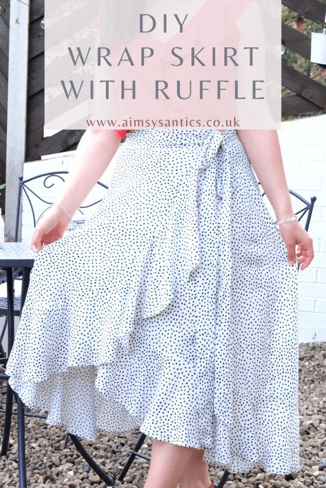 Wrap Dress Sewing Patterns Free, Wrap Skirt Dress, Garment Sewing Patterns, Free Pdf Skirt Sewing Patterns, How To Sew A Ruffle Skirt, Tired Skirt Pattern, Wrapped Skirt Pattern, Wrap Around Skirt Pattern Free, Wrap Skirt With Ruffles