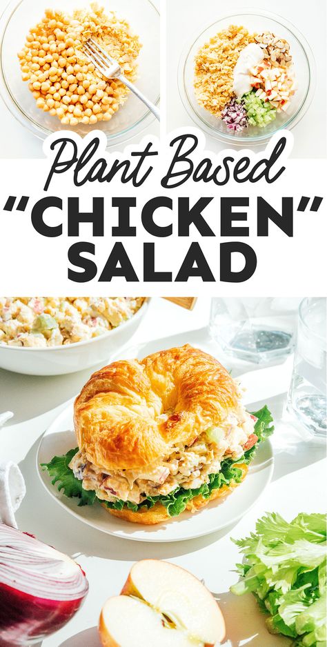 Vegetarian Chicken Salad, Healthy Vegetarian Sandwich Recipes, Chickpea Chicken Salad, Fast Vegetarian Dinner, Chickpea Chicken, Vegan Chicken Salad, Vegetarian Sandwich Recipes, Vegetarian Chicken, Hearty Lunch