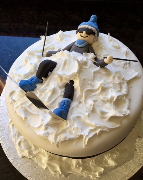 Cake Skiing, Cake 60th Birthday, Snowboard Cake, 60th Birthday Cake For Men, Birthday Cake For Men, Cake For Men, Mountain Cake, 60th Birthday Cake, Rich Cake