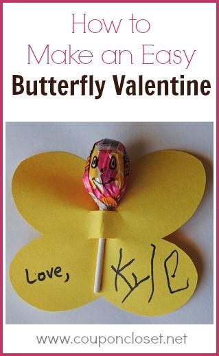 How to make an easy Butterfly Valentine Homemade Valentines For Kids, Easy Homemade Valentines, Free Printable Valentines Day Cards, Valentine's For Kids, Butterfly Valentine, Valentines Day Cards For Kids, Easy Butterfly, Printable Valentines Day Cards, Valentines Printables Free