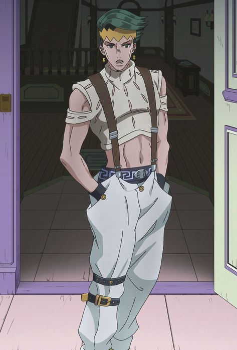 He wasn’t expecting guests, this is just what he was wearing around the house. | JoJo's Bizarre Adventure | Know Your Meme Kishibe Rohan, Jojo Fashion, Jojo's Adventure, Jojo Parts, Jojo's Bizarre Adventure Anime, Adventure Outfit, Jojo Anime, Jojo Memes, Jojo Bizzare Adventure