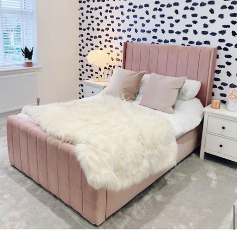 Simple Bed Designs, Upholstered Sleigh Bed, Bedroom Decor For Teen Girls, Bed Design Modern, Sleigh Bed, Simple Bed, Girl Bedroom Designs, Redecorate Bedroom, Upholstered Bed Frame