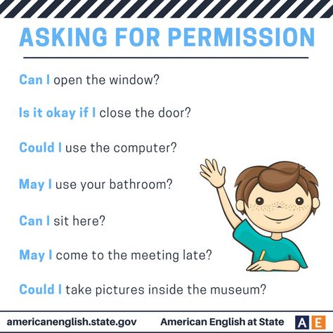 Ways to ask for permission Add A Bathroom, English Collocations, English Posters, Everyday English, Easy English, Conversational English, English Classroom, Classroom Language, English Activities