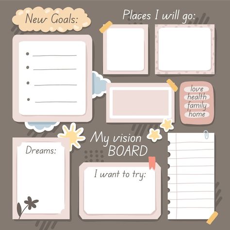 Drawn Vision Board Ideas, Hand Drawn Vision Board, Vision Board Layout Template, Vision Board For 2024, 2024 Vision Board Template, Goal Board Ideas Motivation, Vision Board Layout Ideas, Vision Board Template Free Printable, Vision Board Examples Design Ideas