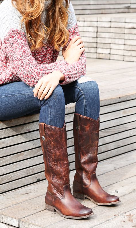 Melissa Button Boots | The Frye Company Frye Boots Outfit, Frye Melissa Boots, Over The Knee Boot Outfit, Knee Boots Outfit, High Boots Outfit, Trending Womens Shoes, The Frye Company, Shoe Wardrobe, Boating Outfit