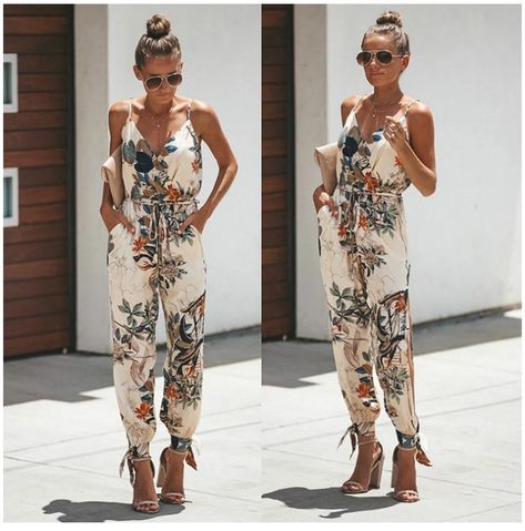 Women Floral Jumpsuit Flower Jumpsuits Dungarees Baggy Woman - Etsy Designer Overalls, Flower Jumpsuit, Split Pants, Spaghetti Strap Rompers, Floral Playsuit, Boho Jumpsuit, Stylish Jumpsuit, Suspenders For Women, Designer Jumpsuits