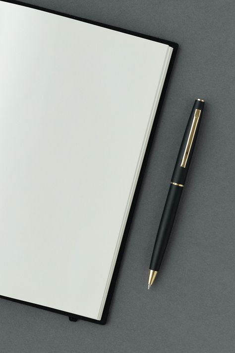 Blank plain white notebook with a black pen | premium image by rawpixel.com / Ake Notebook Pictures, Happy Republic Day Wallpaper, Pen And Notebook, Leaves Wallpaper Iphone, White Notebook, Notebook And Pen, Leather Notepad, Plain Background, Book Background