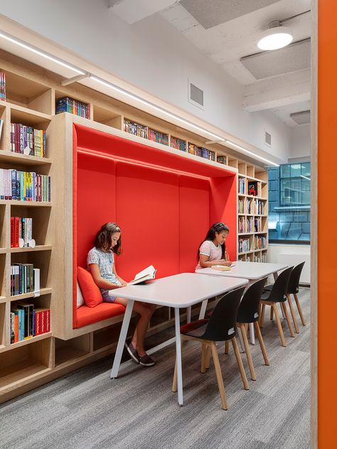 At Rockwell Group’s New Blue School, “the Space Is Almost the Third Teacher” - Metropolis Interior Design Schools, Rockwell Group, Knoll Furniture, School Interior, Interior Design School, Library Design, Learning Spaces, School Architecture, Interior Design Tips