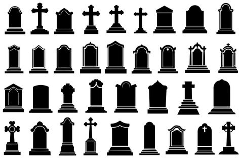 Diy Cemetery, Halloween Decorations Inside, Halloween Headstone, Tombstone Designs, Cool Stencils, Halloween Tombstones, Spooky Trees, Cemetery Art, Nails Today