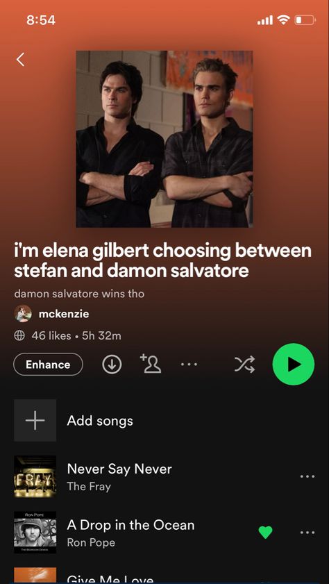 stefan damon salvatore the vampire diaries playlist The Vampire Diaries Playlist, Vampire Diaries Playlist, Stefan Damon, Ron Pope, Songs Playlist, Play List, Spotify Playlists, The Fray, School Dances