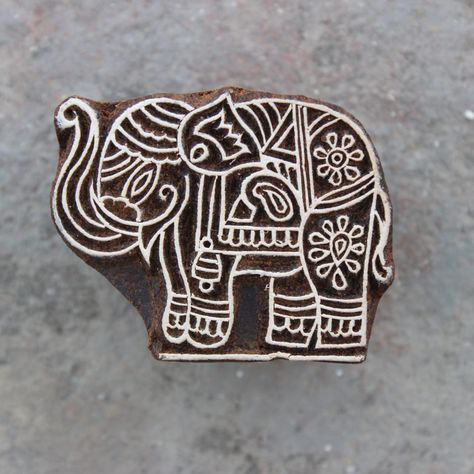 Elephant Block Print Stamp Carve Block Stamp Animal Block Print Stamp Carve Textile Printing Block For Printing Hippie Soap Making Stamp by CraftMahal on Etsy Stamping Textiles, Wood Printing Blocks, Wooden Printing Blocks, Stamp Carving, Printing Fabric, Handmade Stamps, Stamp Blocks, Scrapbooking Stamps, Stamp Printing