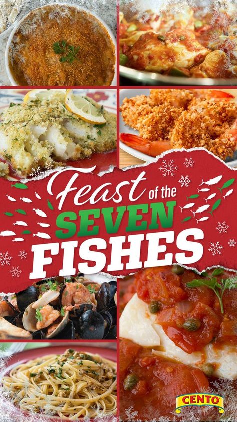 Italian Christmas Eve Dinner, Italian Christmas Eve, Traditional Christmas Eve Dinner, Italian Fish Recipes, Italian Christmas Desserts, Italian Christmas Dinner, Italian Christmas Traditions, Feast Of The Seven Fishes, Traditional Christmas Dinner