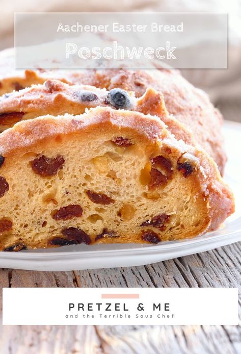 Try this Delicious German Easter Bread - Aachener Poschweck at your next holiday brunch by Pretzel and Me Easter Bread Recipes, German Easter, Easter Bread Recipe, Easter Bread, Holiday Brunch, Bread Mix, Sous Chef, Egg Wash, German Food