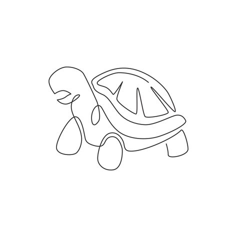 Tortoise Drawing, Tortoise Tattoo, Turtle Drawing, Drawing Cartoon Characters, Continuous Line Drawing, Line Art Tattoos, Single Line, Identity Logo, Tiny Tattoos