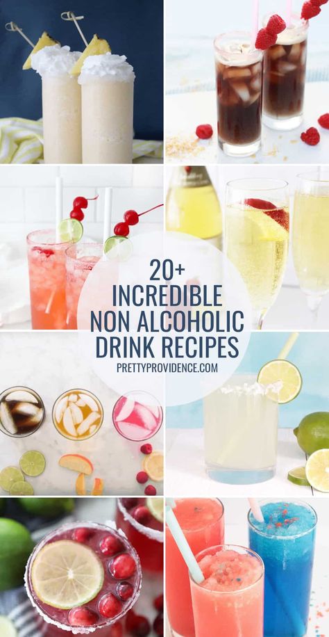 Get ready for a collection of the absolute BEST non alcoholic drinks recipes! Whether you need something amazing to serve for a holiday or party, or just need an afternoon pick me up, we've got what you need in this post. #nonalcoholicdrinks #bestnonalcoholicdrinks #nonalcoholicdrinksrecipes #nonalcoholicpartydrinks #partydrinks #mocktails #warmpartydrinks #partypunch #punch #drinkrecipes #holidaydrinkrecipes Sprite Mixed Drinks Non Alcoholic, Mom Alcoholic Drinks, Drinks With Sprite Non Alcoholic, Pretty Drinks Nonalcoholic, Pretty Non Alcoholic Drinks, Non Alcoholic Drinks Recipes, Non Alcoholic Party Drinks, Alcoholic Party Drinks, Alcoholic Drinks Recipes